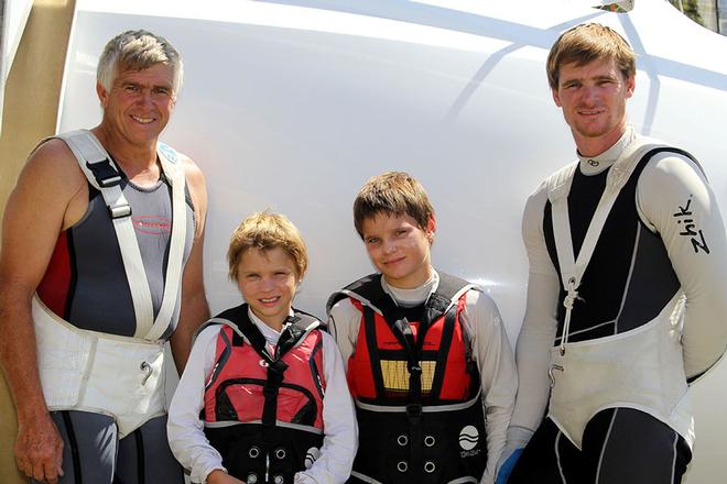 Australian 18ft Skiff League Club Championship 2013 - Three generations of the Barnabas family008 © Frank Quealey /Australian 18 Footers League http://www.18footers.com.au